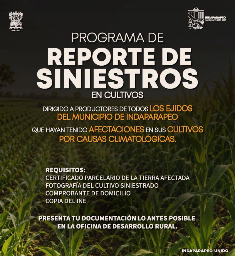 ¡Programa de reportes de siniestros en Cultivos!